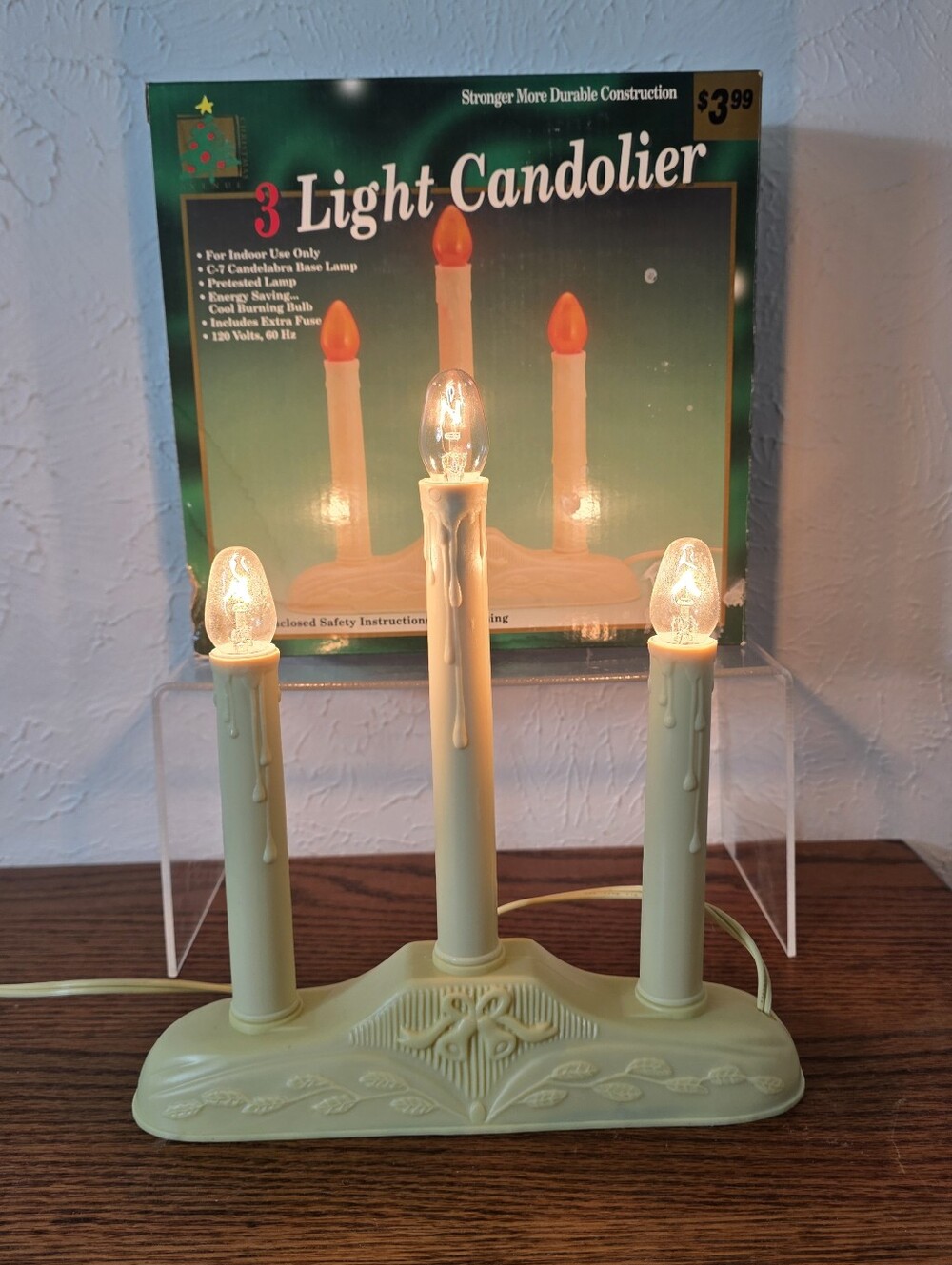 Vintage Christmas Avenue 3 Light Electric Candolier Window Lamp Model CH-02-03